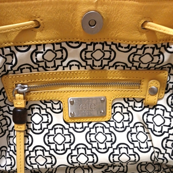 Rafé New York Yellow Leather Shoulder Bag Crossbody Purse - Picture 10 of 14